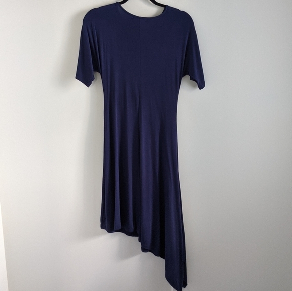 NWT levaca navy asymmetrical tee shirt dress S - Picture 5 of 12
